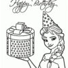 Frozen Elsa Birthday present coloring page