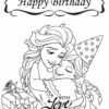 Frozen birthday party coloring page