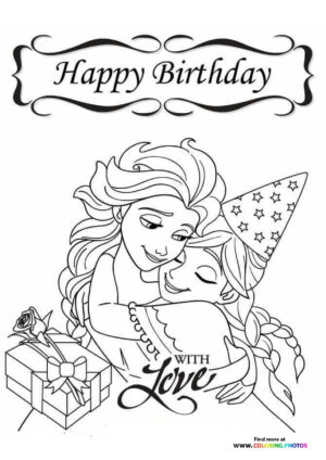 Frozen birthday party coloring page