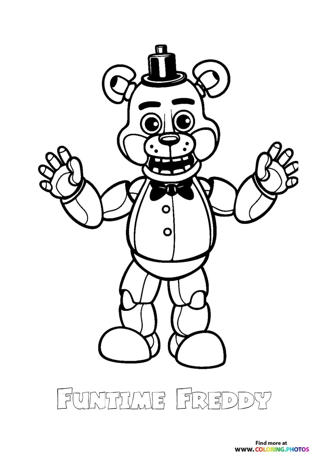 Funtime Freddy Coloring Pages - Funtime Freddy Coloring Page 1086x1536