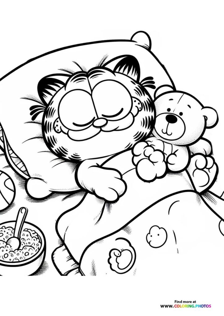 Garfield sleeping - Coloring Pages for kids