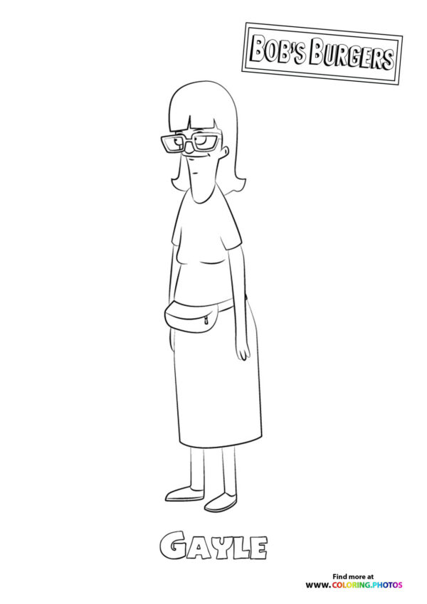 Gayle from Bob's Burgers coloring page