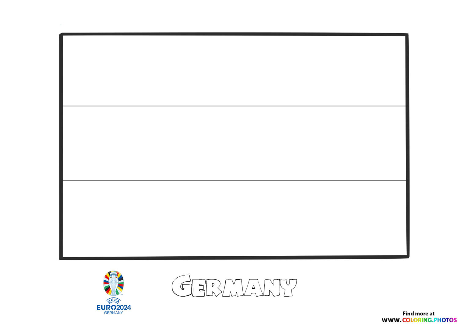 Germany flag Euro 2024 Coloring Pages for kids