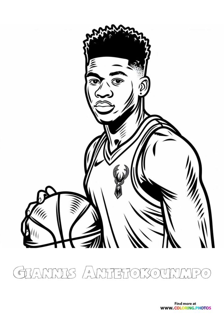 Giannis Antetokounmpo - Coloring Pages for kids | Free print or download