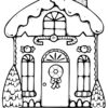 Gingerbread Christmas house coloring page