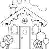 Gingerbread house coloring page