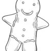 Gingerbread man smiling coloring page