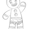 Gingerbread man waving coloring page