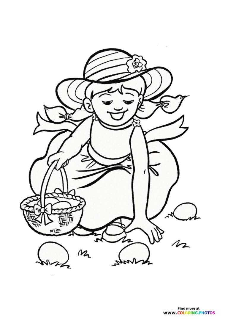 Easter egg hunt - Coloring Pages for kids | Free and easy print