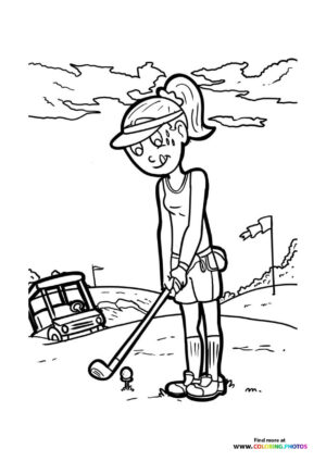 Girl golfing