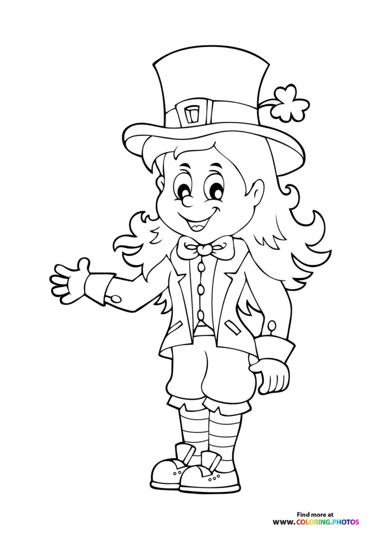 Girl leprechaun - Coloring Pages for kids