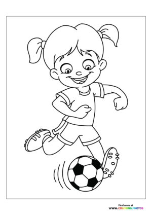 Girl playing soccer