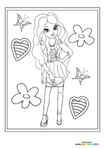 Girl posing - Coloring Pages for kids