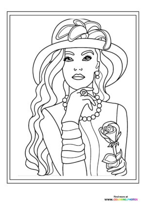 Girl posing with flower