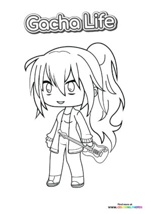 Girl with guitar from Gacha Life