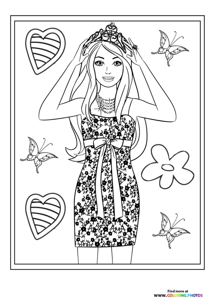 Girl with tiara - Coloring Pages for kids