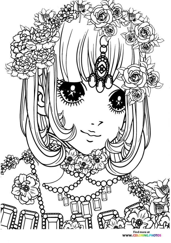 Coloring pages for adults - Girls category | Free and easy print or