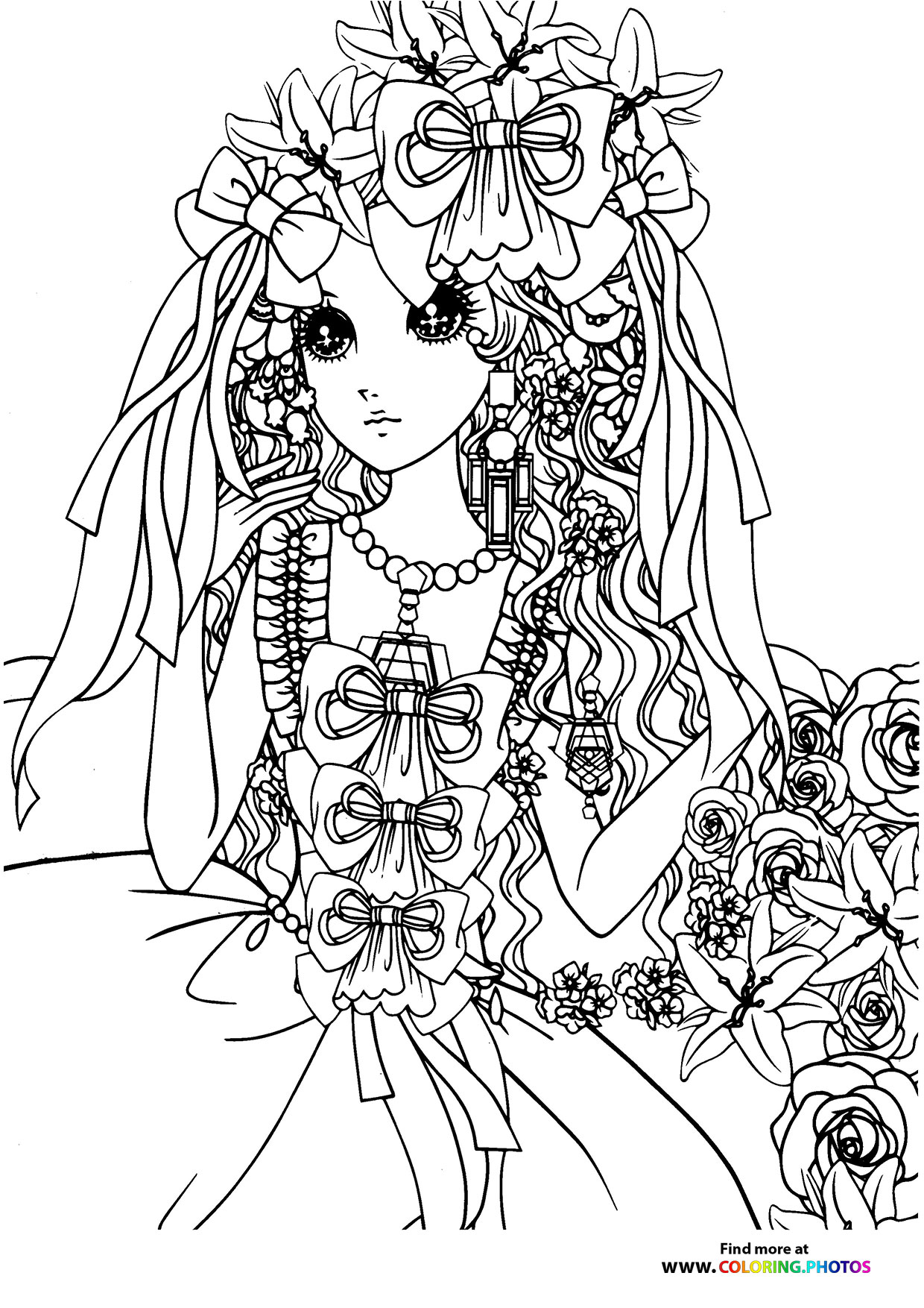 Coloring pages for adults - Girls category | Free and easy print or