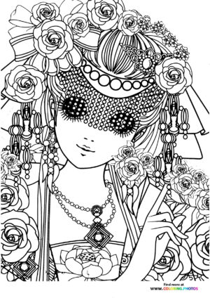 Girl-2 coloring page for Adults