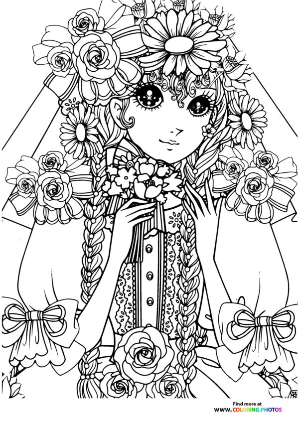 Girl-3 coloring page for Adults