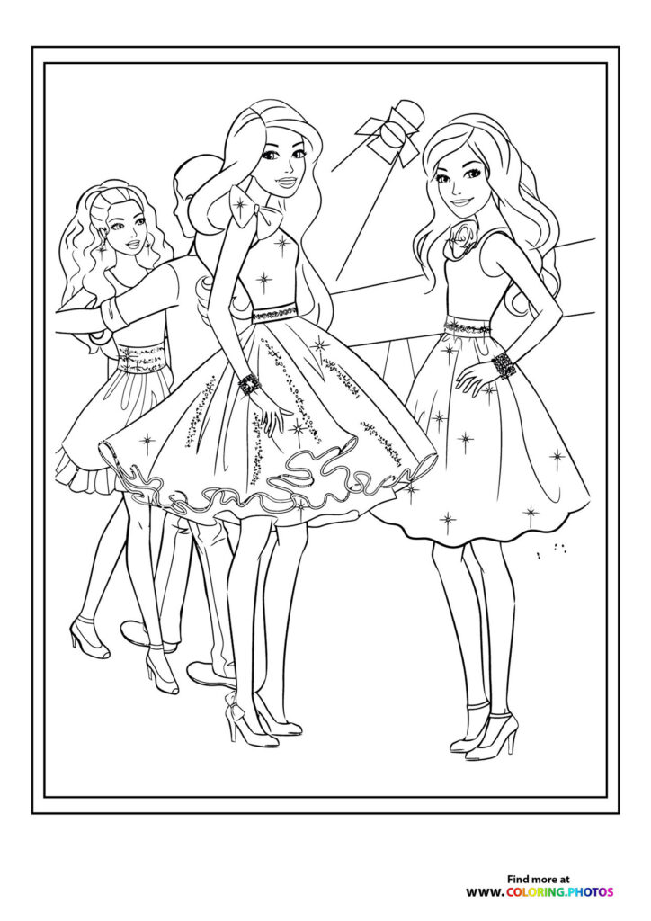 Girls in club - Coloring Pages for kids
