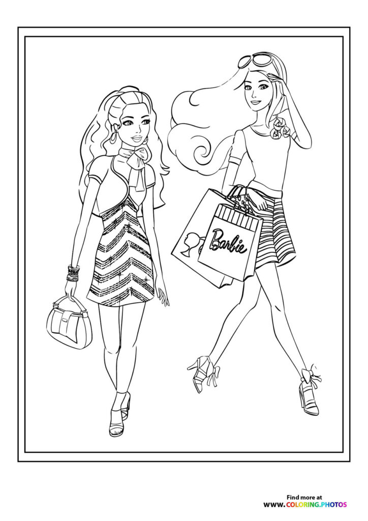 Girls shoping - Coloring Pages for kids