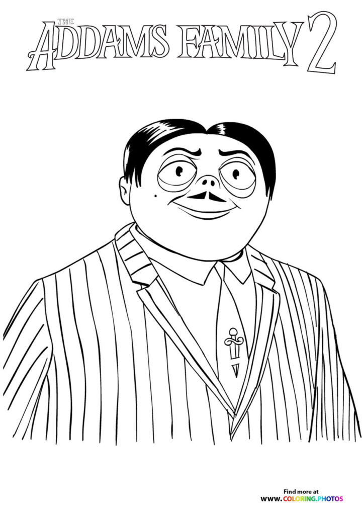 The Addams Family Portrait Coloring Pages For Kids