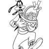 Goofy with Easter basket coloring page