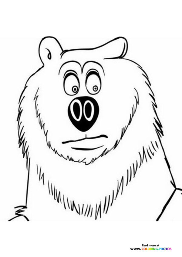 Grizzy portrait coloring page