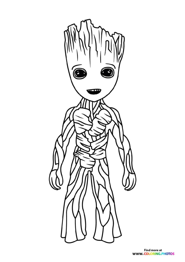 I Am Groot - Coloring Pages for kids | 100% free and easy printables