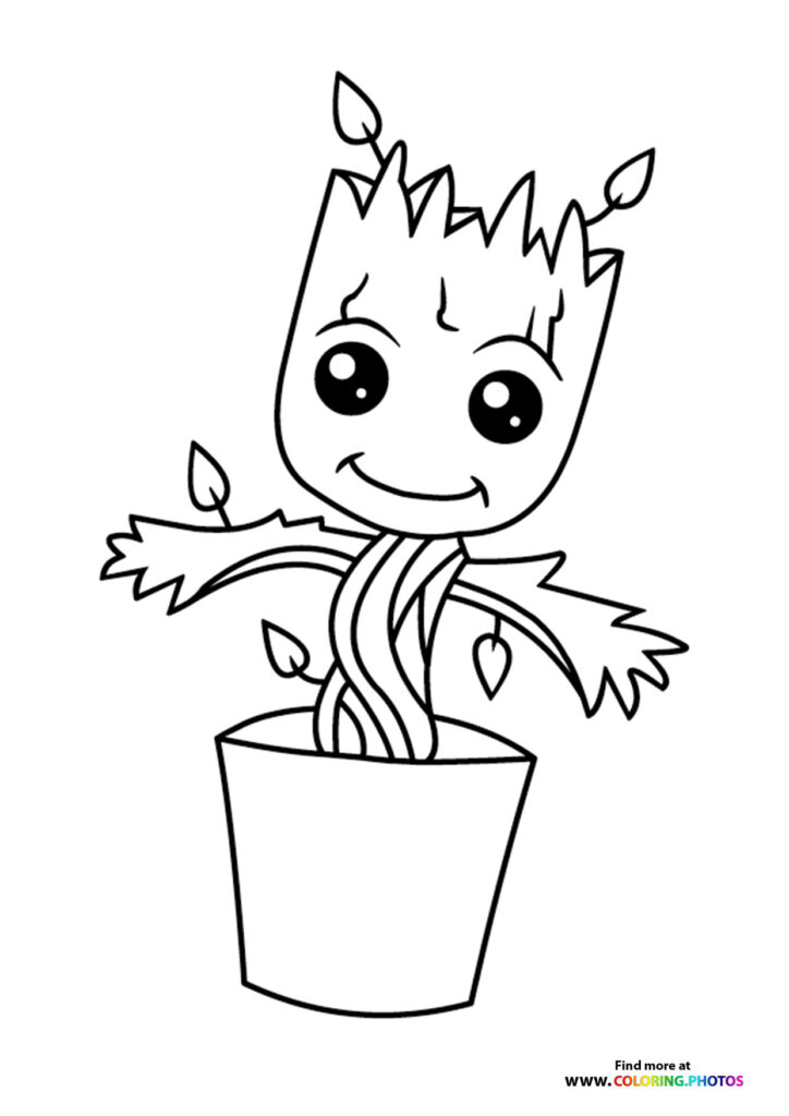 I Am Groot - Coloring Pages for kids | 100% free and easy printables