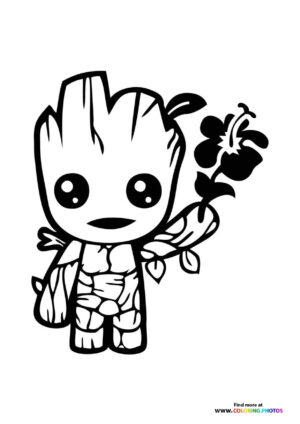 Groot in a pot - Coloring Pages for kids