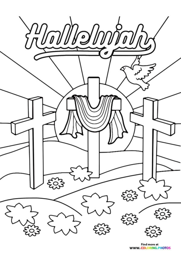 Hallelujah Easter coloring page