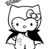 Halloween Hello Kitty vampire coloring page
