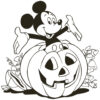 Halloween Mickey Mouse in pumpkin coloring page