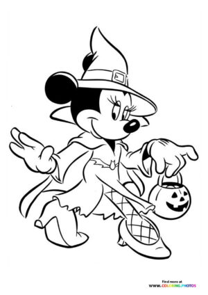 Halloween Minnie Mouse coloring page