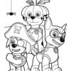 Halloween Paw Patrol in costume coloring page