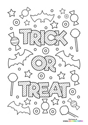 Halloween Trick or Treat coloring page