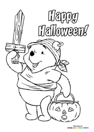 Halloween Winnie the Pooh coloring page