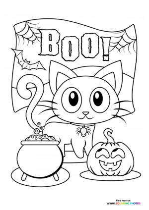 Halloween Kitty coloring page