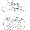 Halloween cat dot the dots worksheet