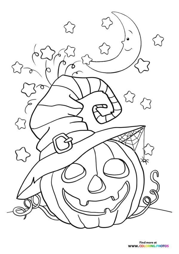 Halloween pumpkin coloring page