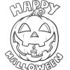 Happy halloween pumpkin coloring page