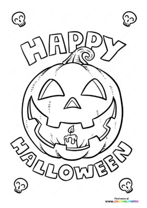 Happy halloween pumpkin coloring page
