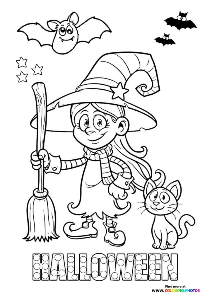 Halloween cats - Coloring Pages for kids | Free and easy print or download