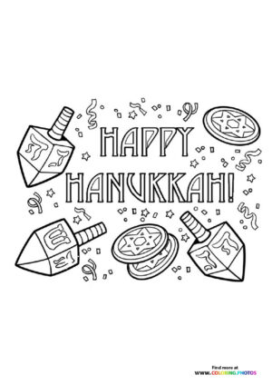 Hanukkah Dreidels coloring page
