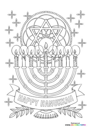 Happy Hanukkah coloring page