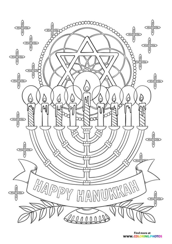 Happy Hanukkah coloring page