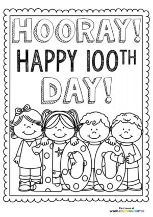 Happy 100th Day of School coloring page