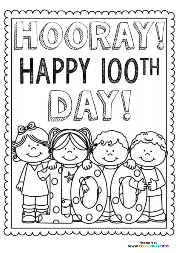 Happy 100th Day of School coloring page